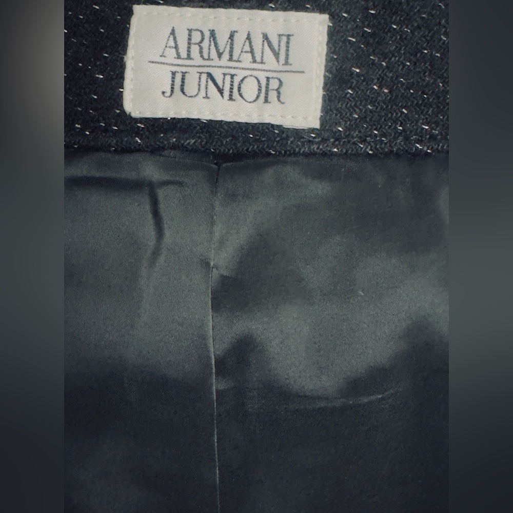 Armani Junior Black Wool Mix Trouser Shorts with Bow on Back Italian 12A. NWT - Picture 13 of 14